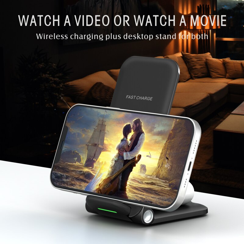 ZENS - Caricabatterie Zens 3in1 Progettato Per Magsafe 10w + Spazio Per