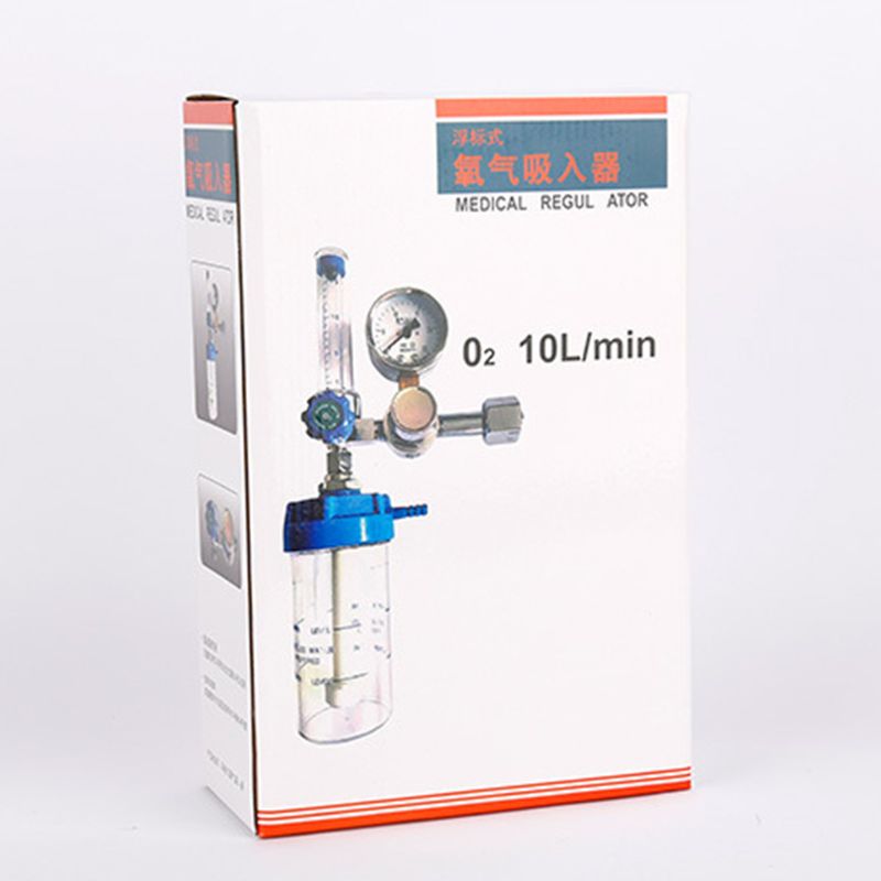 Zuurstof Reduceerventiel Regulator G5/8 Flow Meter Absorber Boei Type Inhalator Druk Gaug Voor Inhalator