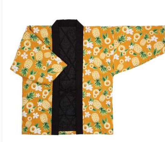 Cárdigan tipo Kimono con relleno de algodón para invierno, chaqueta japonesa cálida, holgada, estilo Hanten, abrigo Haori, ropa para el hogar, W036: 2
