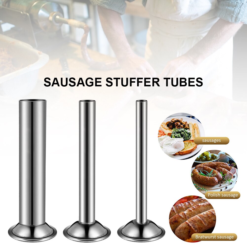 3pcs/set Meat Grinder Sausage Stuffer Filling Tubes Sausage Maker Tubes DIY Sausage Maker stuffer tubes Kitchen Meat Tools