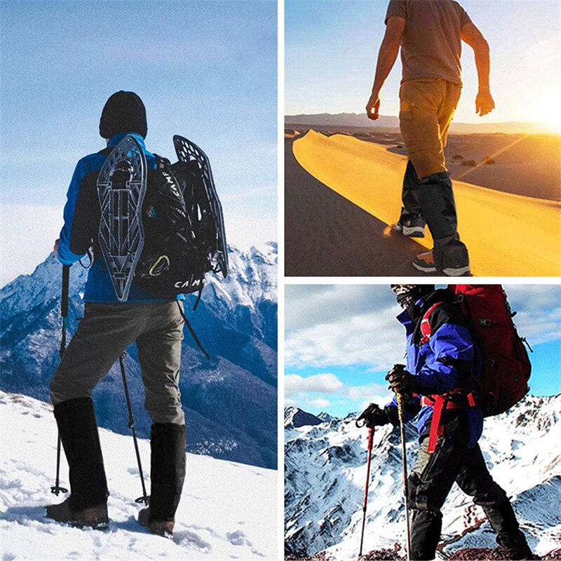 Polainas de piernas impermeables, forro polar, protector de pie de calentamiento ajustable, transpirable, botas de nieve para senderismo y escalada, novedad