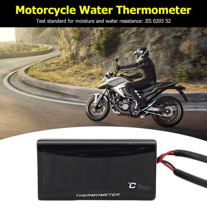 Motorfiets Water Temp Thermometer Praktische Inbouwen Ultra-Dunne Sectie Digitale Display Instrument Meter Universele Motor Meter
