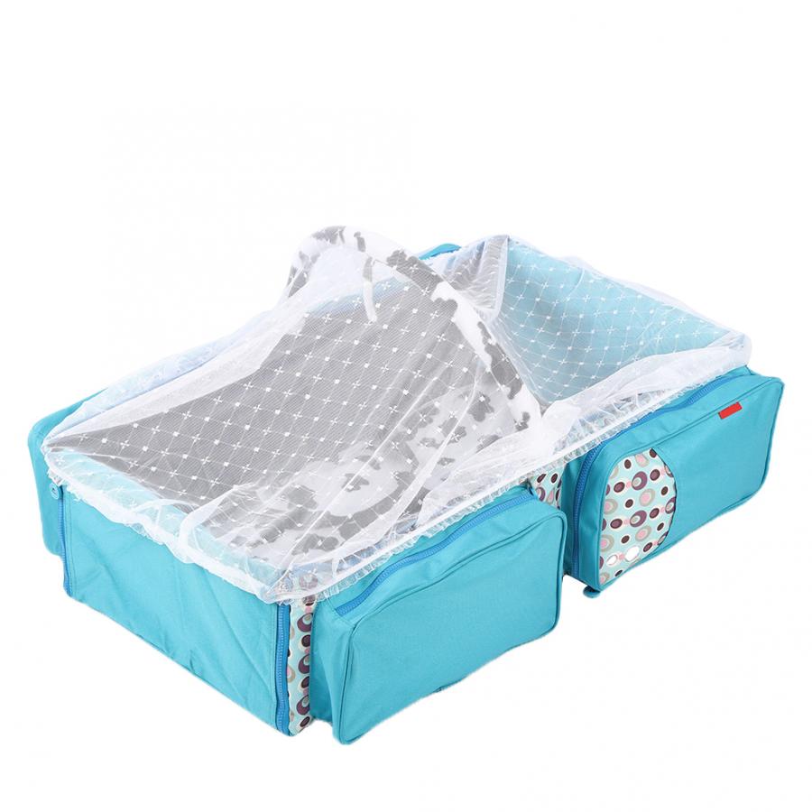 Insular-cama de viaje portátil para bebé, cunas plegables con mosquitera, bolsa de pañales de mamá, bolsas para lactantes multifunción