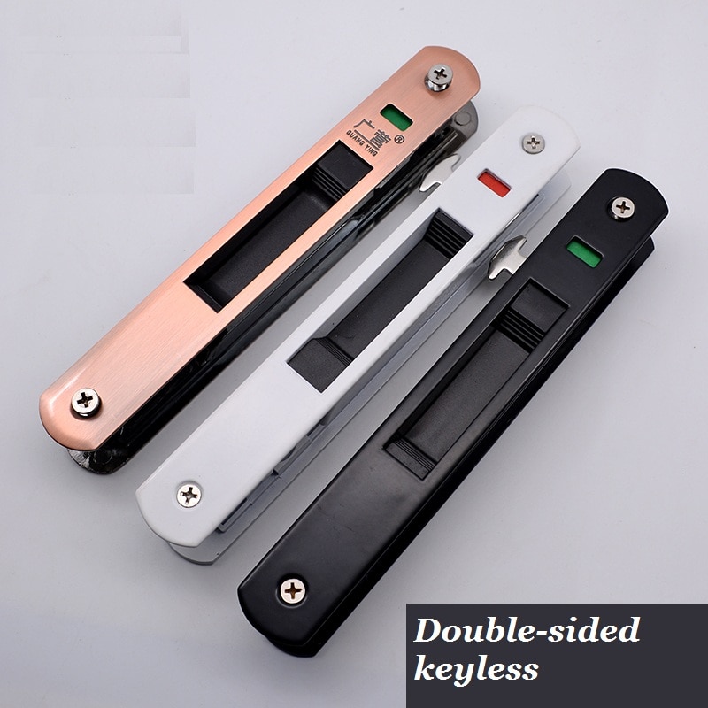 Mute Mortice Sliding Door Locks Hidde Handle Interior Door Pull Lock Modern Anti-Theft Room Wood Door Lock Furniture Hardware