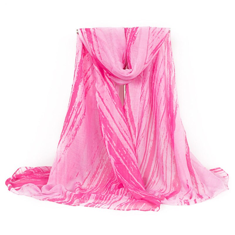 Lightweight Print Polyester Women Scarf Long Large Warm Soft Beach Shawl And Warps Blue Pink Orange 180*110 cm: pink-1411