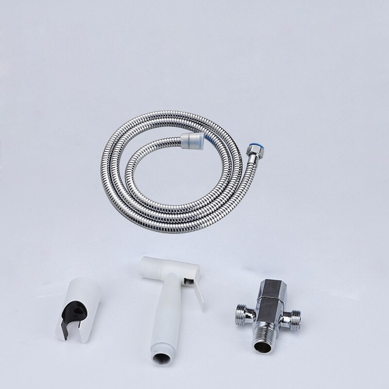 Grifo de Bidet blanco y latón cromado agua fría Válvula de esquina de inodoro de mano higiénico ducha cabezal de lavado de coche Pet rociador aerógrafo grifo: style 7