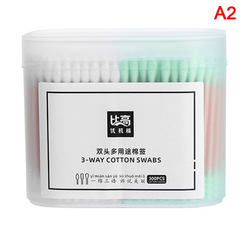 300Pcs/box Cotton Swab Wood Sticks Soft Cotton Buds Cleaning Of Ears