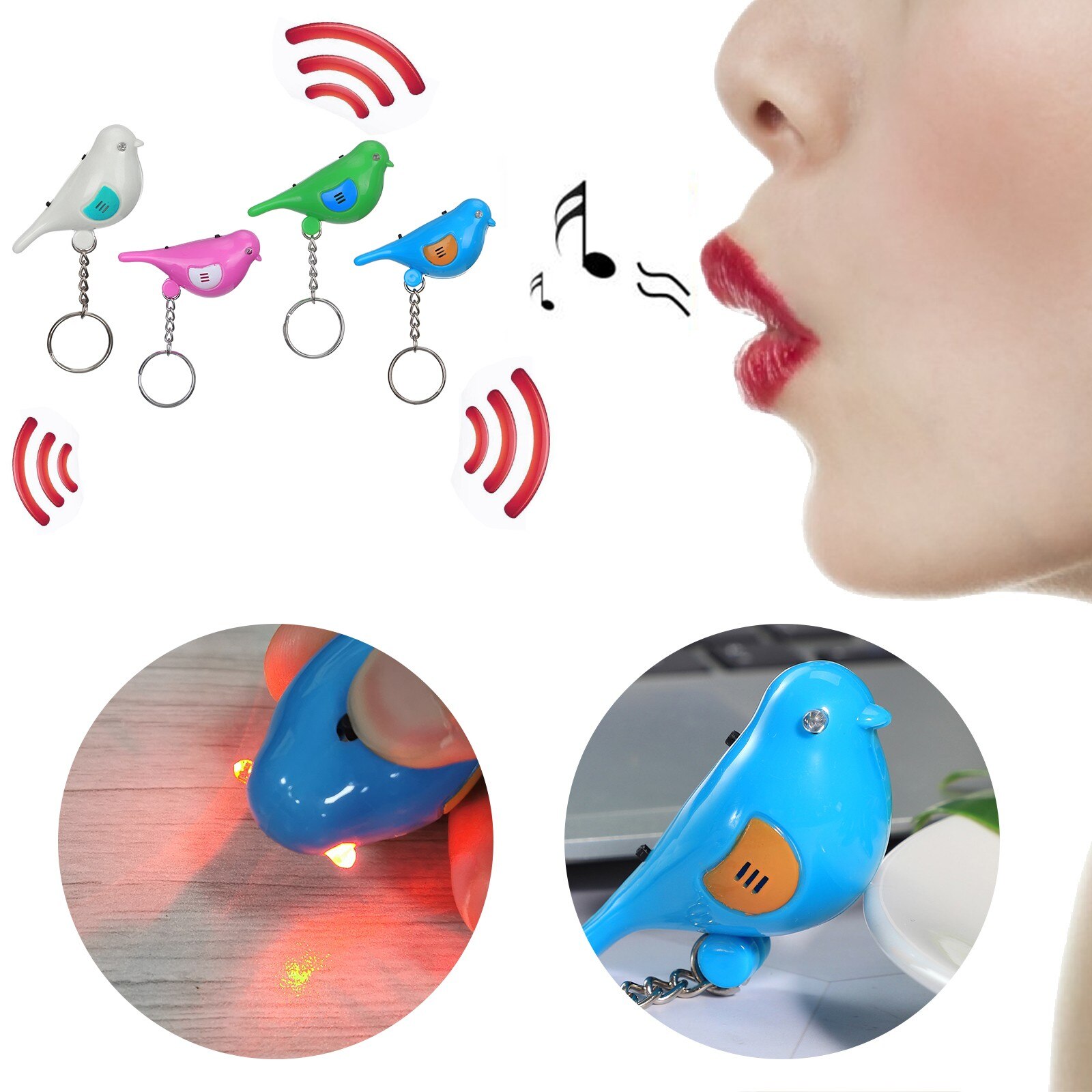 LED Whistle Sound Key Finder Flashing Beeping Control Alarm Anti-Lost Key Locator Tracker With Key Ring Smart Activity Tracking