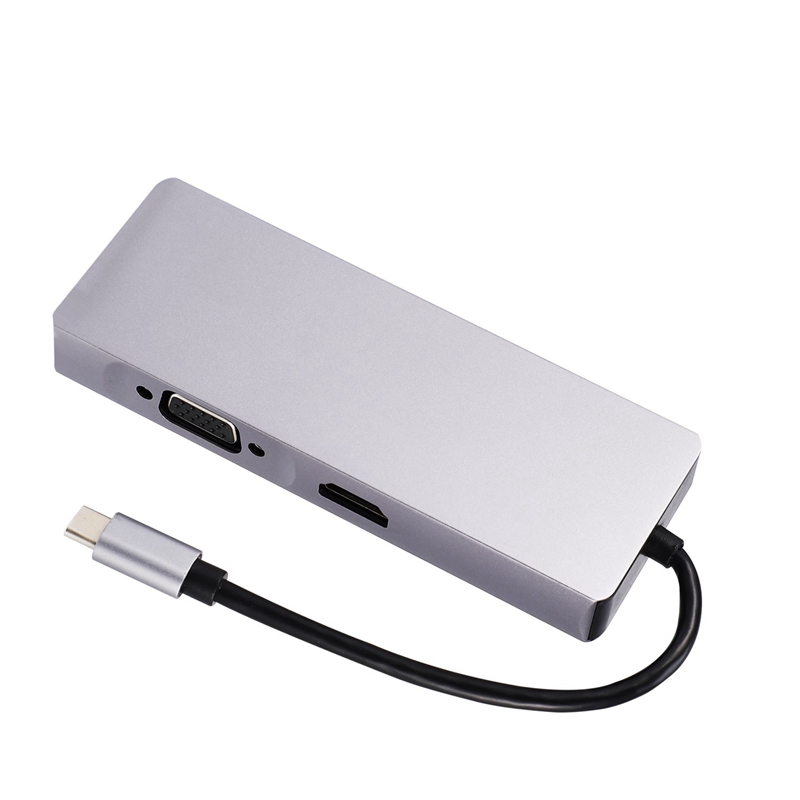 Dock 3.0 Usb Hub Type C Naar Hdmi 4K Vga Pd RJ45 Gigabit Lan Sd/Tf Card Hdmi hub Adapter Station Voor Mac Book Pro Samsung