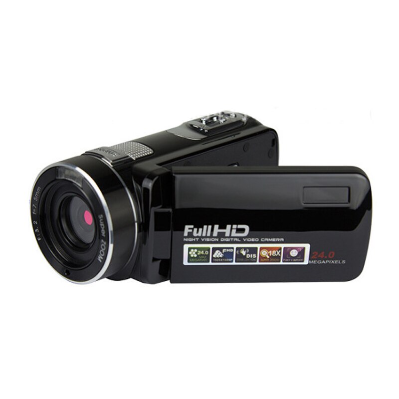 Caméra vidéo numérique Portable Full Hd 1080p, noir et or, Vision nocturne, avec caméscopes à distance, pour usage domestique et extérieur en voyage,