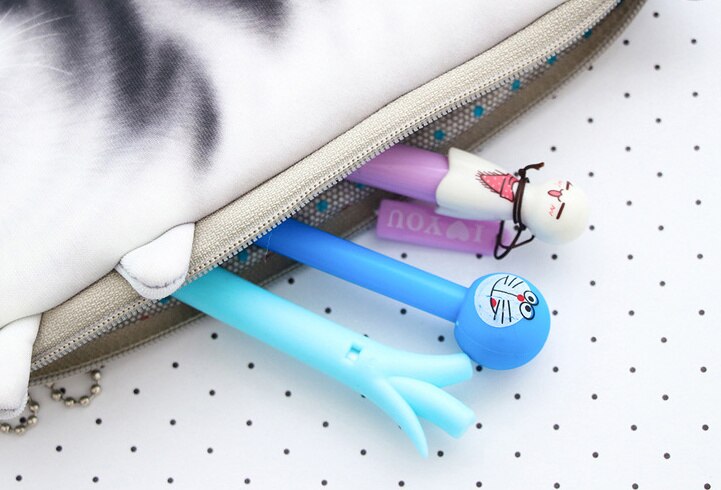Novedad estuche para lápices con forma de gato, bolsa organizadora para almacenamiento para niños, Escolar, Escolar, premio de estudiante Escolar
