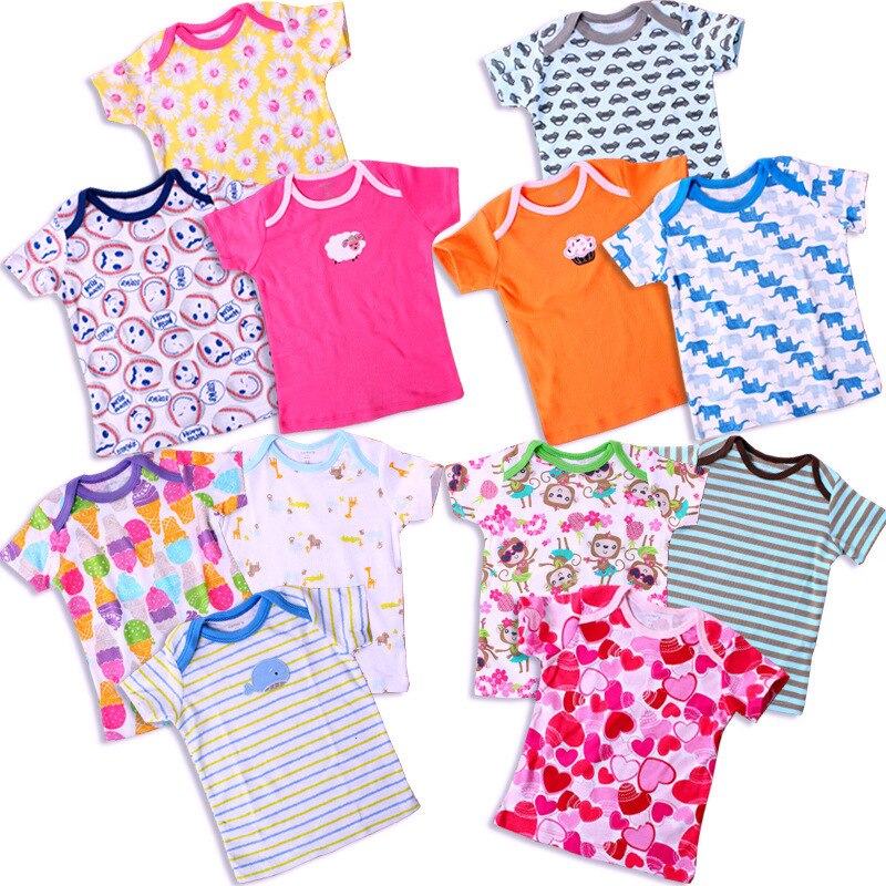 Gedruckt muster Umschlag kragen kurzarm T shirt t shirt Kinder Kurzarm T-shirt Baby Sommer Oansatz Casual T hemd