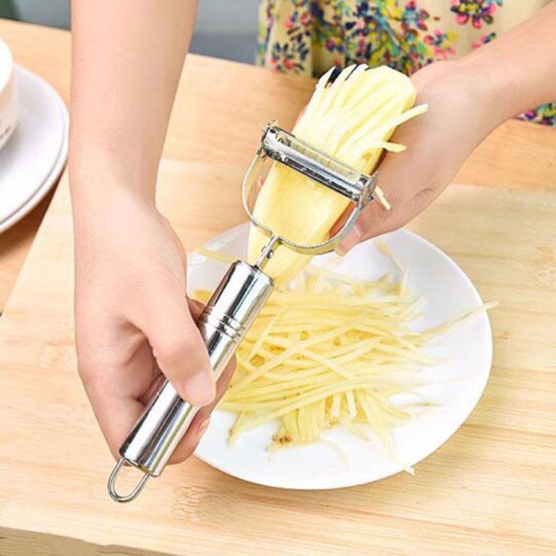 De acero inoxidable vegetal pelador cortador zanahoria pepino cortador de frutas Multi-función pelador en juliana rallador, utensilios de cocina