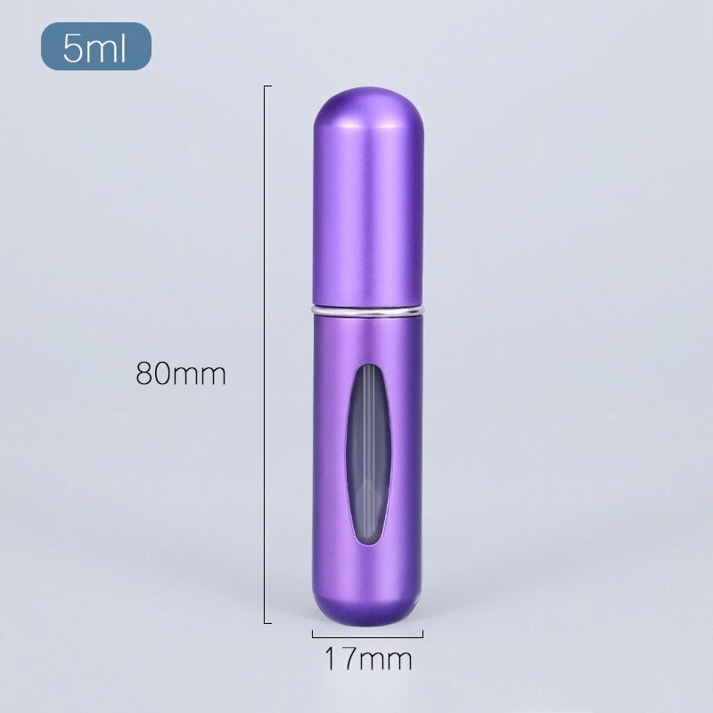Mini bouteille rechargeable de 5ML, atomiseur Portable en aluminium, pour voyage, échantillon de parfum, pulvérisateur, conteneur cosmétique, 1 pièce: Sub Purple