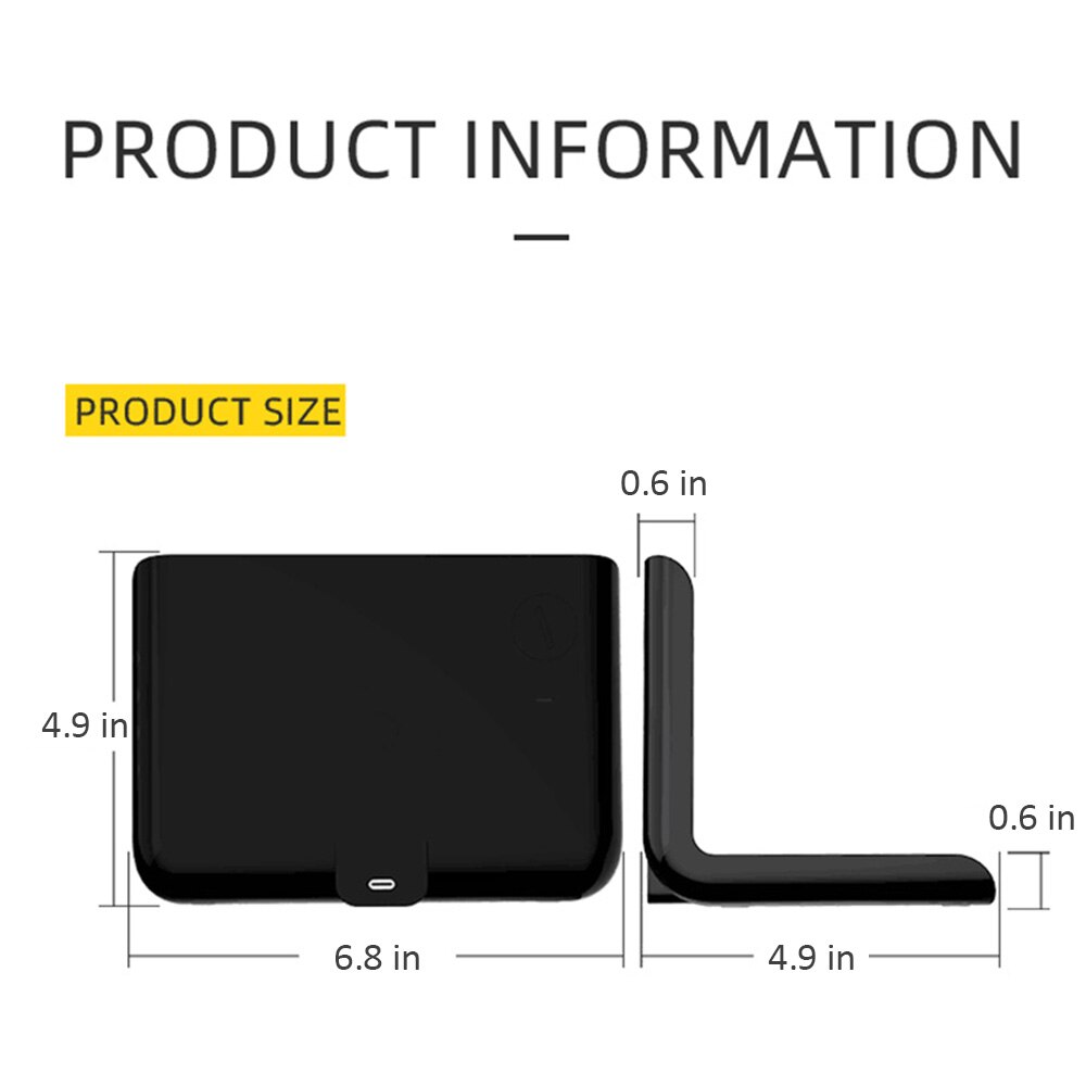 Trådløs oplader digitalt vækkeur 10w qi hurtigopladningsplade desktop home decor termometer kalender til iphone samsung