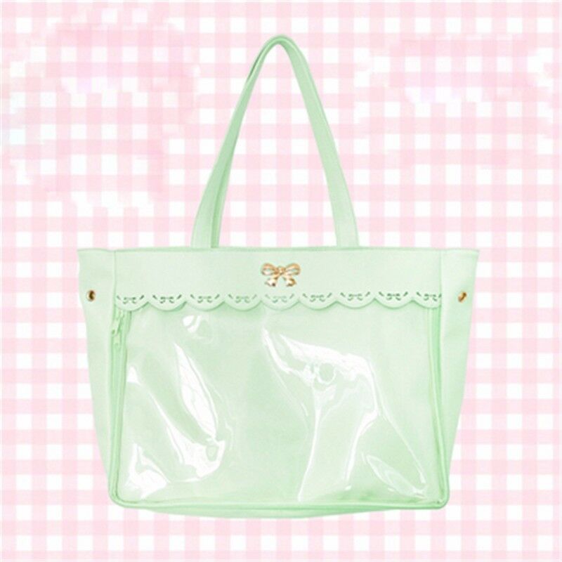 Femmes Transparent clair sacs à main Lolita dentelle Bow sac à bandoulière sac Cosplay offre spéciale couleur unie décontracté tout-Match: Green