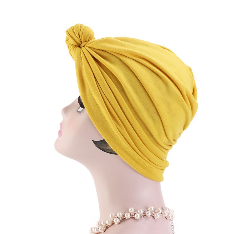 Kvinnors bekväma stretch kors bomull turban hatt enkel och generös keps huvudbonad huvudbonad håravfall täcka tillbehör