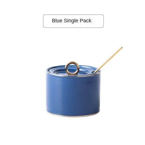 Seasoning box ceramic seasoning jar seasoning can kitchen using Nordic seasoning combination set seasoning bottle salt cans.: Black