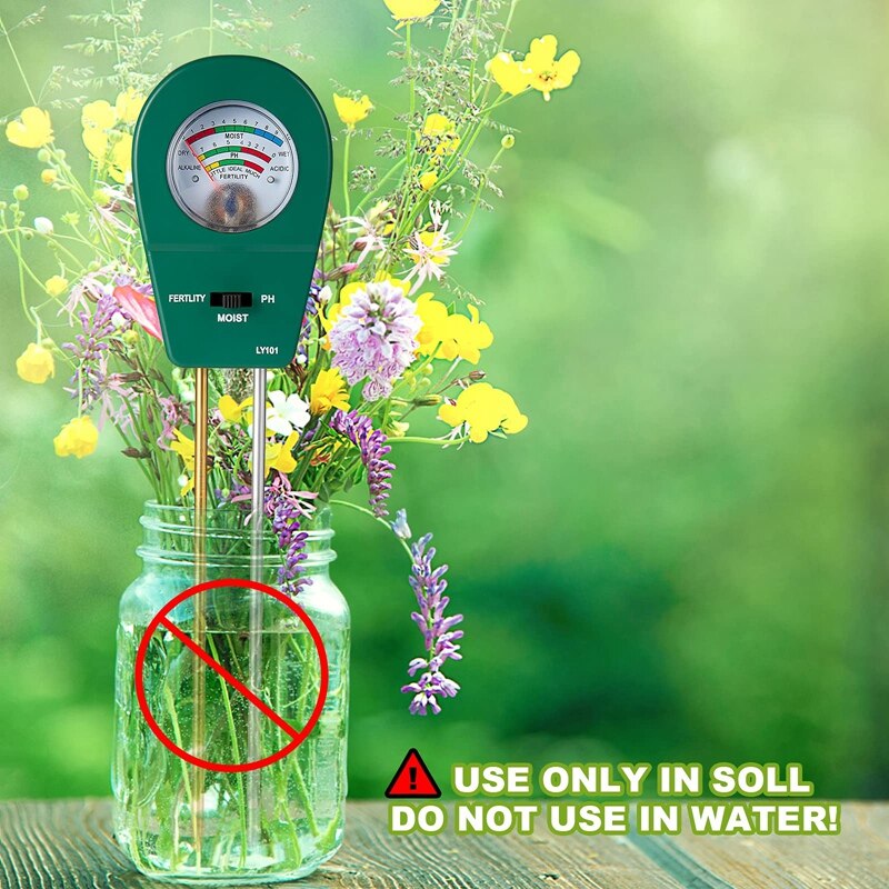 GTBL Soil Tester Soil Fertility Meter 3-In-1 Soil Fertility Moisture PH Tester Gardening Tool For Garden Lawn Farm Outdoor