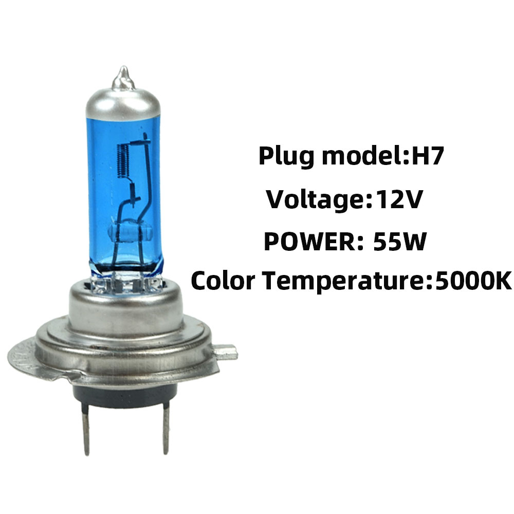 1 st  h7 55w 12v halogenlampa 3000k 4200k 5000k vit  h7 bil halogenlampa motorcykel glödlampa blå kvartsglas halogenlampa