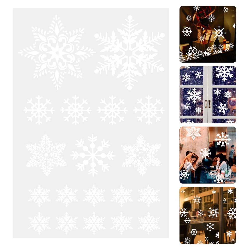 3 Sheets Christmas Snowflake Wall Decals Window PVC Electrostatic Stickers