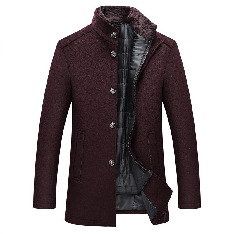 Jaqueta montanhismo masculina de inverno, casaco de lã fino com ajuste grosso e quente com colete ajustável, jaqueta masculina de lã, roupas de marca sa857: Wine Red / EU Size XS