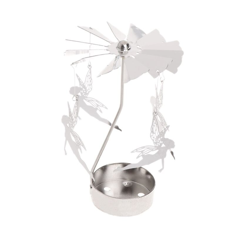 GROOMY Candeliere Rotante Carosello Con Farfalle – Porta Tealight In Metallo, Decorazione Natalizia E Per Matrimoni