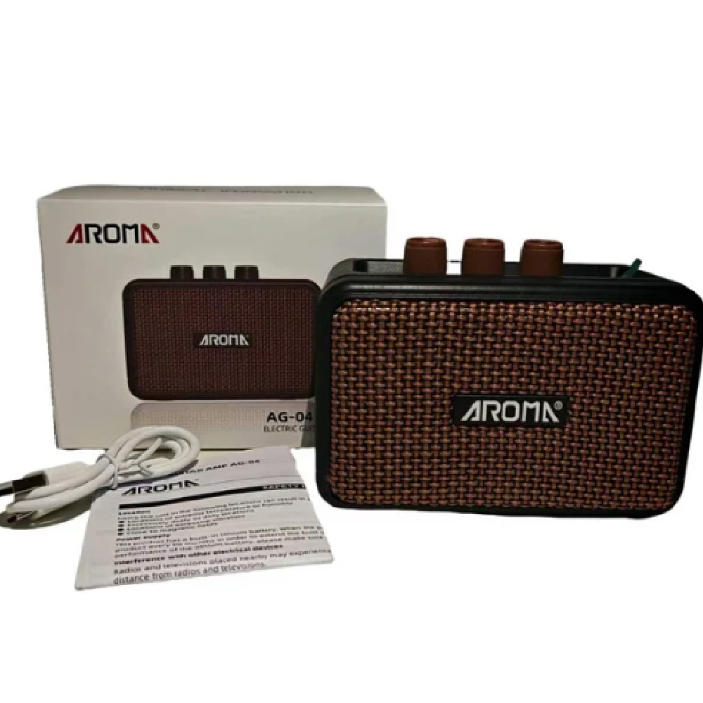 Aroma AG-04 Bluetooth Guitar Amp｜5W Portable Mini Amplifier｜Wireless Speaker for Electric/Acoustic Guitar FCC/CE Certified 🎸: Light Grey
