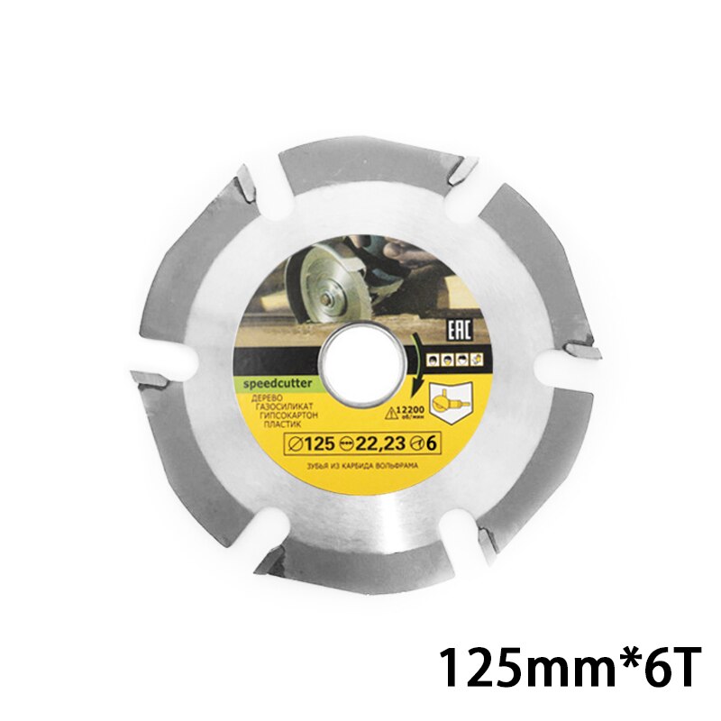 Hoja de sierra Circular de 125mm y 6T, amoladora multiherramienta, disco de sierra, disco de corte de madera de carburo, cuchillas de tallado para amoladoras angulares: 125mm 6T