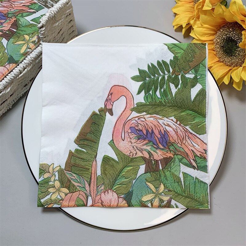 20 Stks/pak Flamingo Tafel Decoupage Papier Servetten Zomer Servet Papieren Tissue Voor Wedding Party Supplies: B2