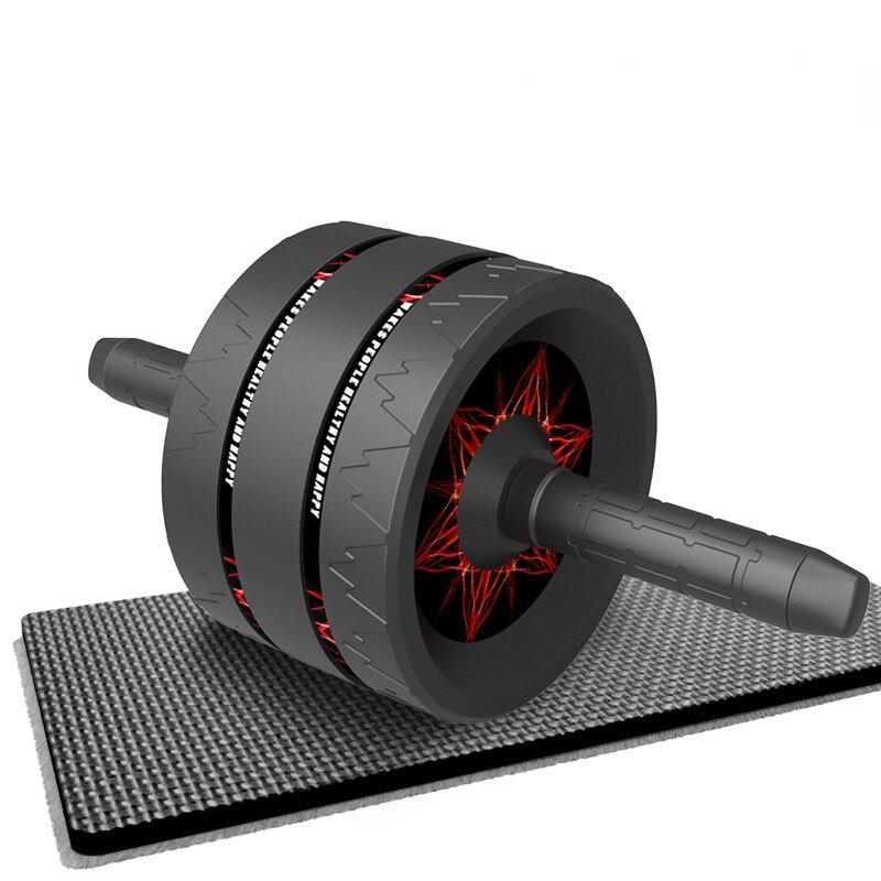 Ab Roller Abdominal Wheel Ab Roller with Mat For Arm Waist Leg Core Training Exercise Gym Fitness Equipment: Beige