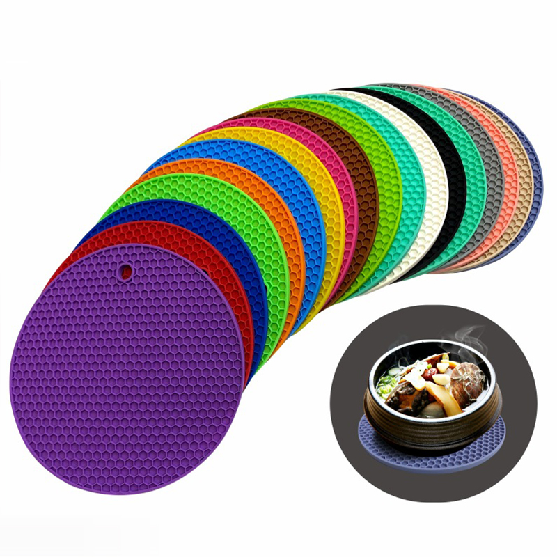 18 cm Ronde Siliconen Mat Coaster Food Grade Materiaal Placemat antislip Tafelmat Keuken Accessoires Gadgets Ronde Cup mat