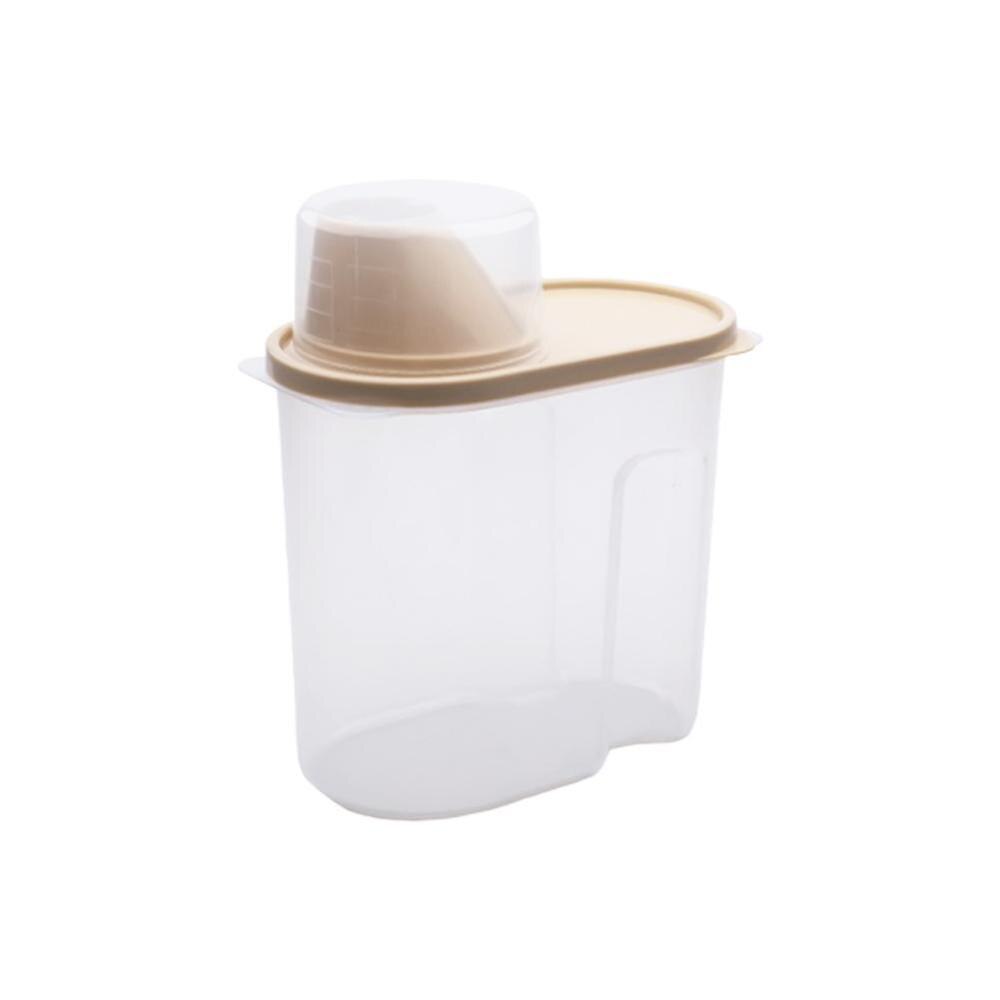 Boîte de stockage de nourriture de PP ensemble de récipient clair en plastique avec verser des couvercles bouteilles de Grains pots de stockage de réservoir cuisine séchée 1.9L-2.5L D4E7: KHAKI 1.9L