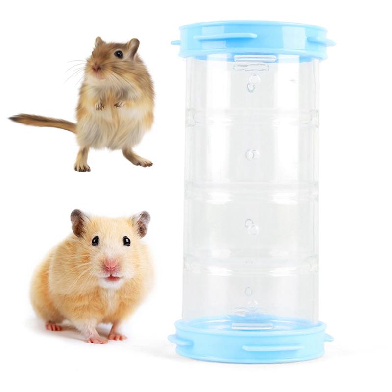 Hamster Tube Toy Training Playing Connected External Tunnel Toys For Small Animal Hamster Cage Product Supplies: Blue