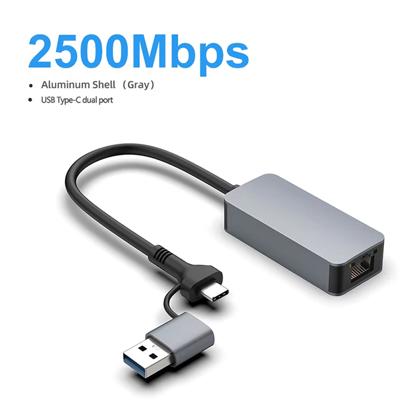 USB to 5Gbps Ethernet Adapter USB3.2 to RJ45 RTL8157 Chip Network Converter Support 5G/2.5G/1G/100Mbps for PC Windows 11 Laptop: WHITE