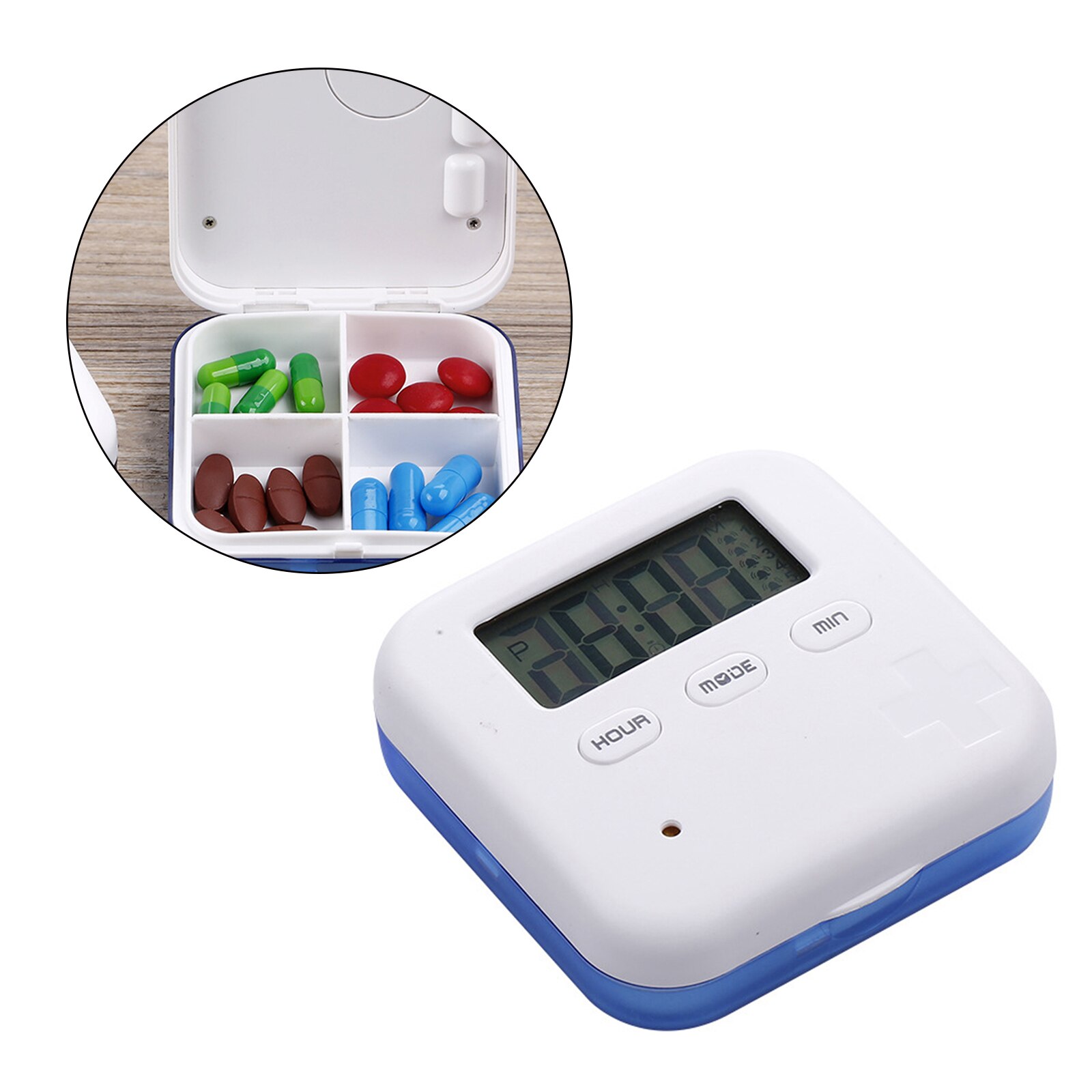 4Compartments Electronic Pill Reminder Storage Organizer Portable Intelligent Container Pill Holder Box Nursing Baby