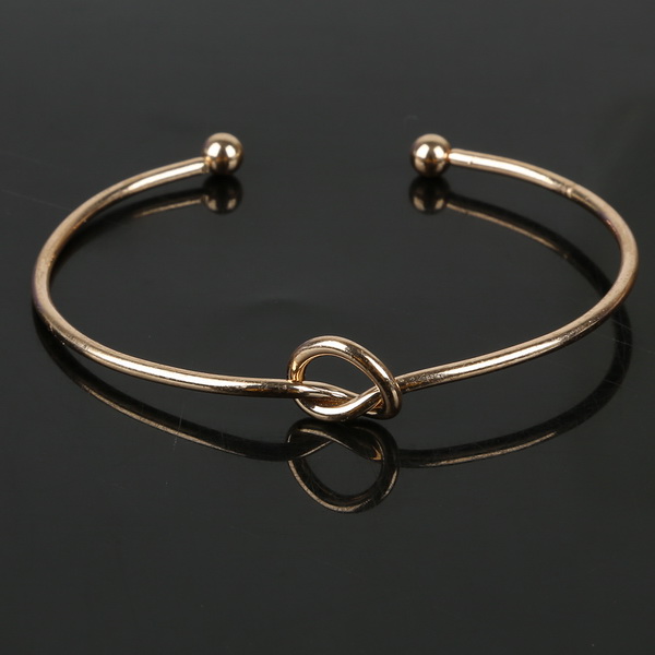 Pulseras de con nudo para hombre y mujer, brazaletes de pareja de hierro y Metal, 2 uds., , amuleto de corazón, joyería: Gold