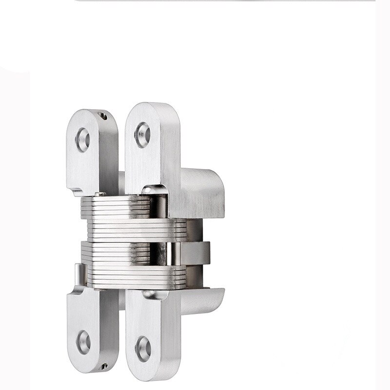 2PCS 304 Stainless Steel Hidden Hinges Seven Size Invisible Concealed Folding Door Hinge For Kitchen Furniture Hardware