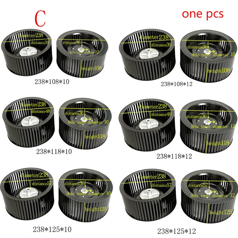 Centrifugal plastic wind wheel plastic wind wheel impeller fan blower fan Blower Motor Fan With Impeller Wheel Air Conditioning