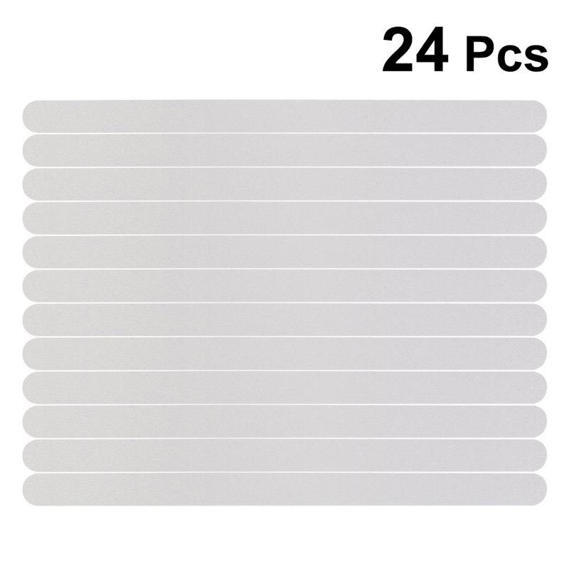 24pcs Anti-slip Strips Shower Stickers Bath Safety Strips Transparent Non Slip Strips Stickers for Bathtubs Bathroom (2cmx20cm)