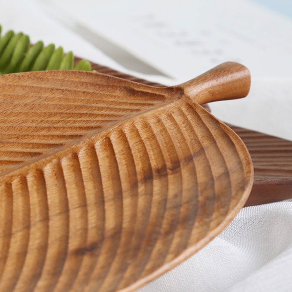 Black Walnut Plate Leaf Pattern Snack Plate Log Saucer Tea Tray Wood Tableware Irregular Shape Storage Trays