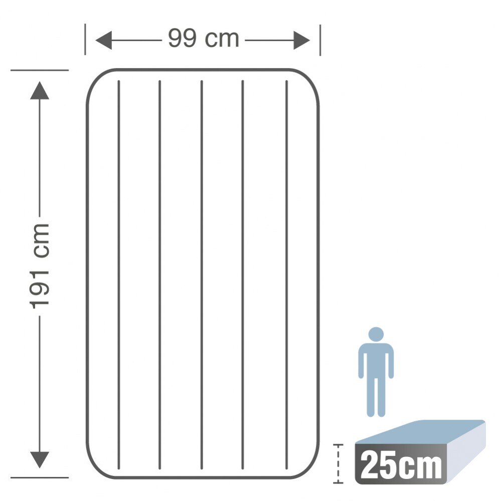 Colchón hinchable individual con hinchador y Fiber-Tech INTEX