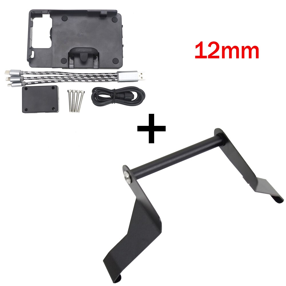 Mobiele Telefoon Houder Voor Tijger Gen 3 Motorfiets Stand Bracket Mount Accessoires Voor Tiger TG3 Zwart: B or 12mm