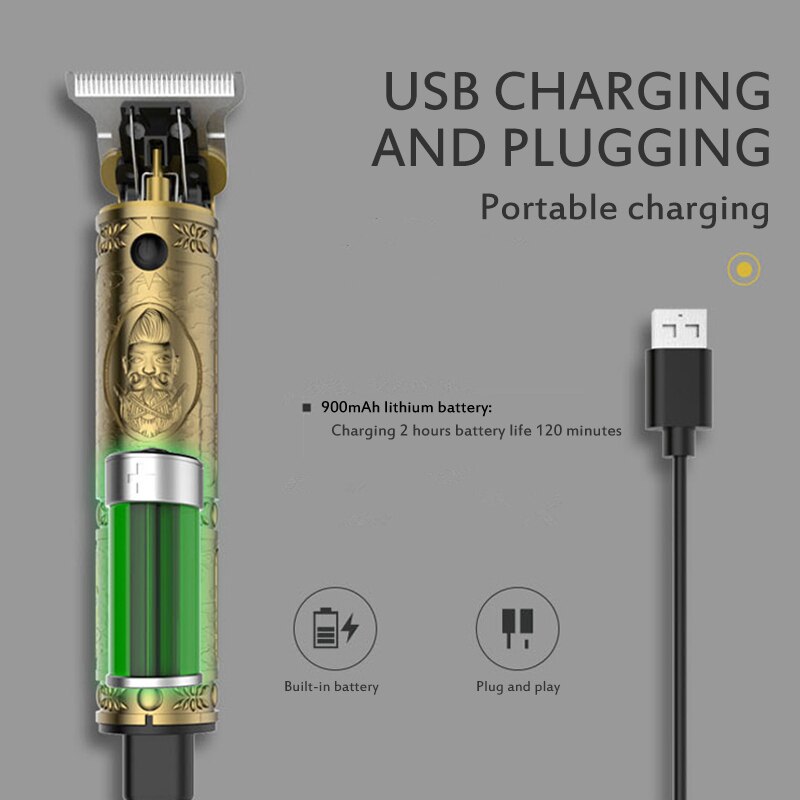 USB Rechargeable Pro tondeuse à cheveux électrique sans fil rasage cheveux nez barbe Machine de découpe tondeuses barbier pour adultes enfants chauds