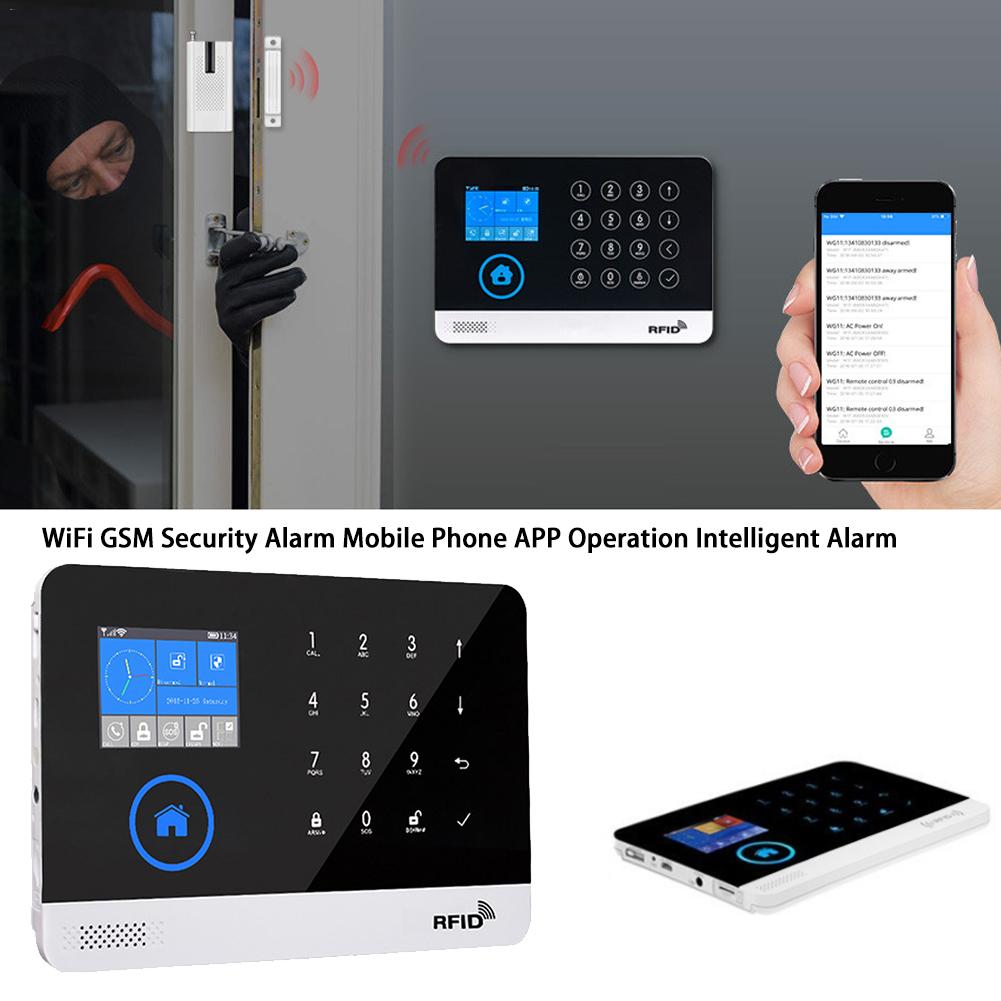 Wireless Home Security Alarm System With RFID Card Arm Disarm Switchable Alarm System APP Remote Control