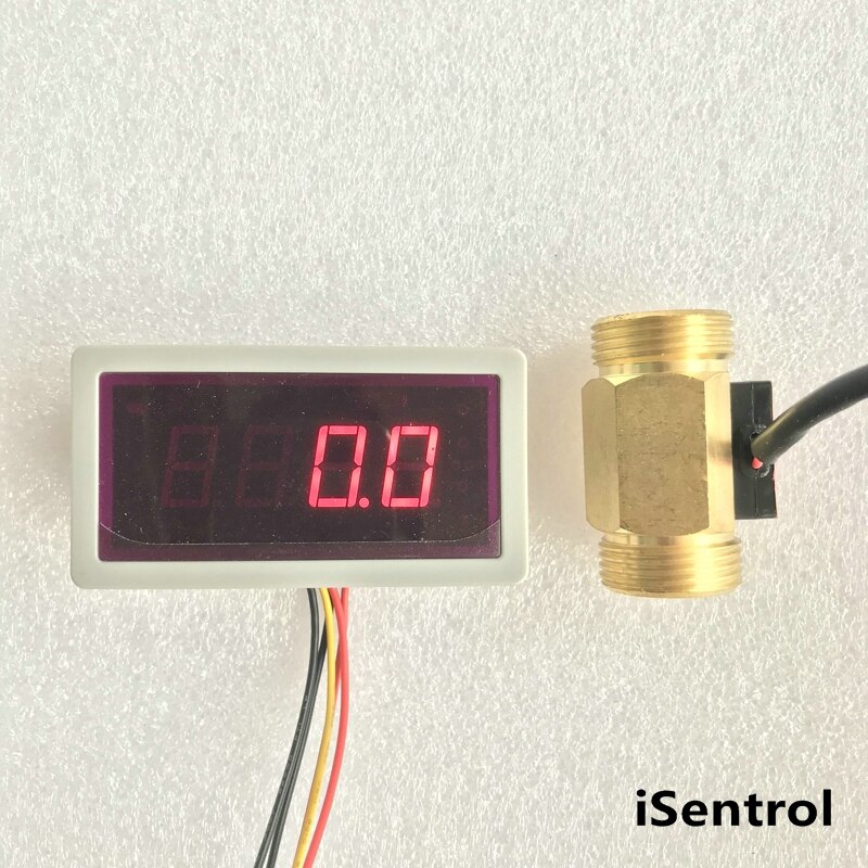 US208MT +YF-B5 2-45L/min flow sensor Flow Meter Totalizer and Alarmer Flow Rate Display for water Flow Sensor iSentrol Sensor