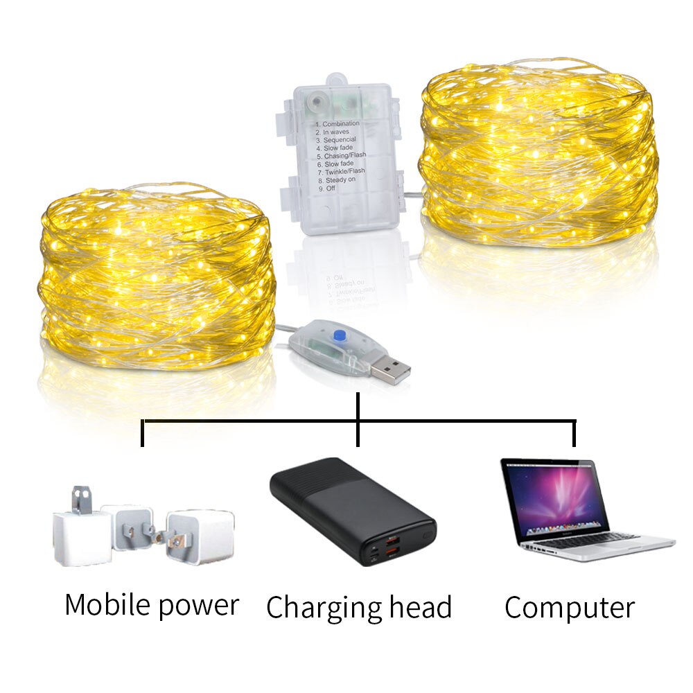 Led Lichtslinger Verjaardag Fairy Light USB/Batterij Box Afstandsbediening Garland Koperdraad LED Lamp voor Bruiloft Decoratie 10M 20M