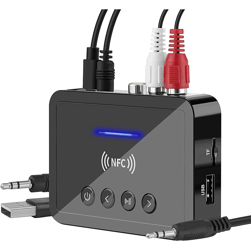 3-in-1 Bluetooth 5.1 Transmitter & Receiver With NFC - Wireless RCA Stereo Audio Adapter For TV, Home Stereo, PC