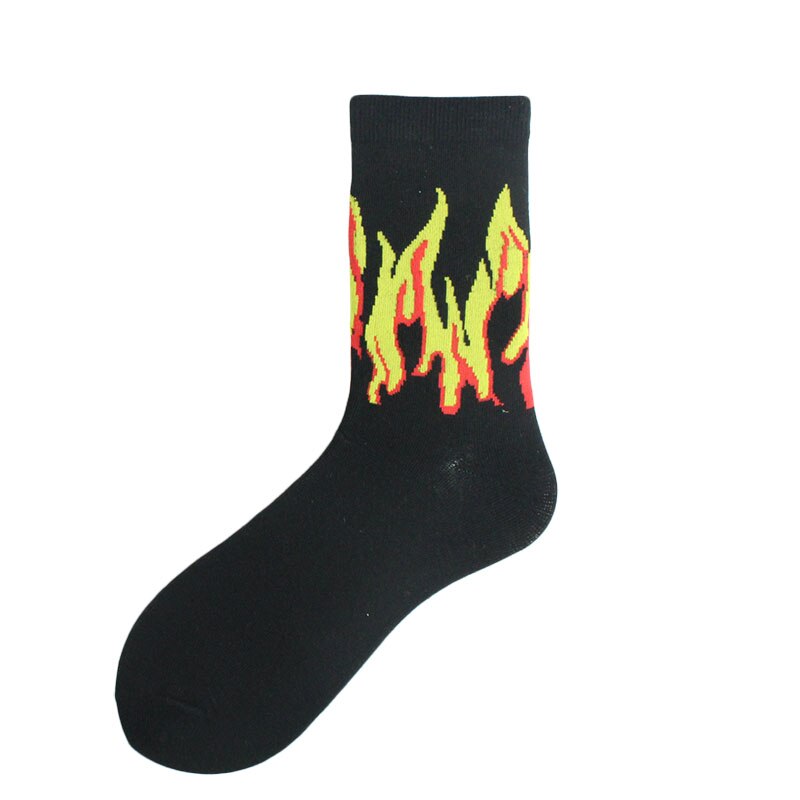 Chaussettes unisexes avec motif de flamme pour femmes, Style Hip Hop Harajuku coréen, chaussettes joyeuses pour hommes, chaussettes de Skateboard antidérapantes amusantes: 11