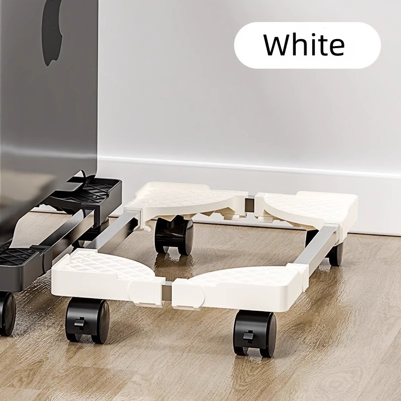 Double Layer Computer Tower Stand Mobile Base with Universal Wheels Simple Storage Heightening Case Support Bracket PC CPU Stand: Gold